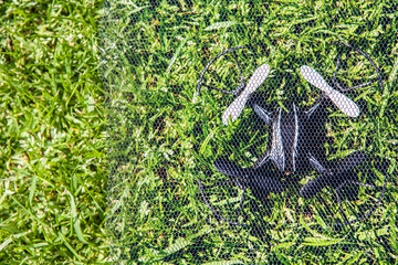 quadcopter grid grass background nobody 