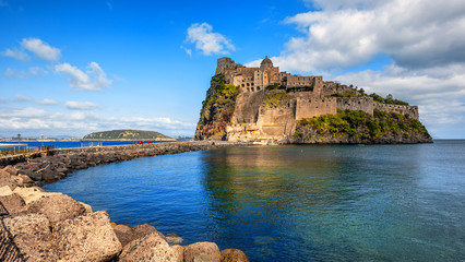 Aragonese Castle on Ischia island, Italy - obrazy, fototapety, plakaty