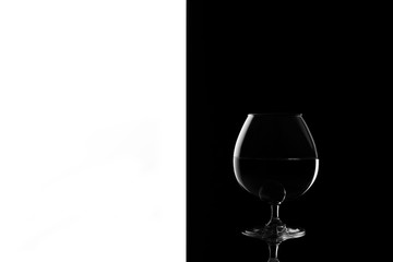 glass on black and white abstraction black and white background