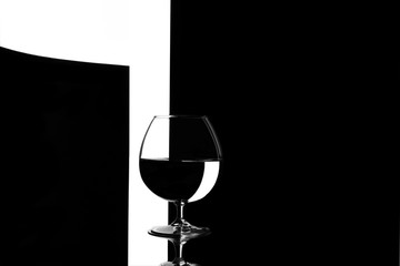 glass on black and white abstraction black and white background