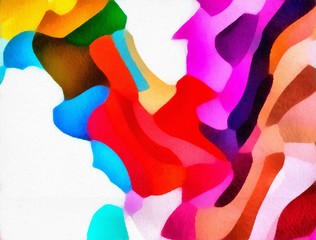 Abstract acrylic background. Watercolor texture. Psychedelic crazy art. Unusual design pattern. Warm and very bright colors.