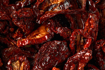 Close up Sun dried tomatoes backgrounds, texture