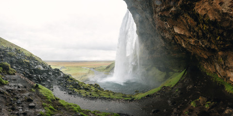 Seljalandfoss Waterfall in iceland panorama