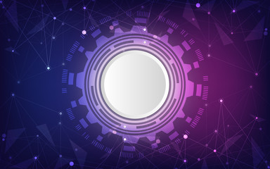 Global network connection. Abstract geometric background with connecting dots and lines. Digital technology and communication concept.