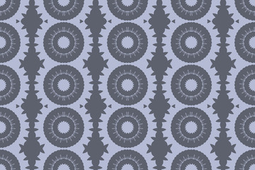 Grey monochrome floral geometric pattern