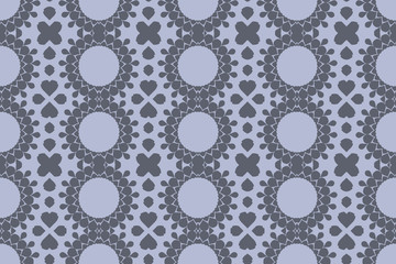 Grey monochrome floral geometric pattern