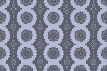 Grey monochrome floral geometric pattern