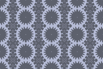 Grey monochrome floral geometric pattern