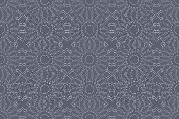 Grey monochrome floral pattern with grey color