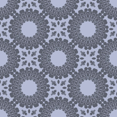 Grey monochrome simple floral pattern