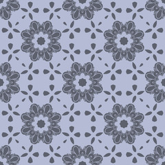 Grey monochrome simple floral pattern