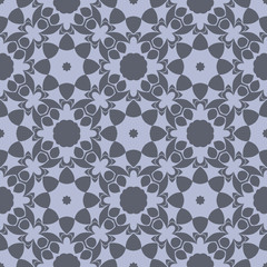 Grey monochrome simple floral pattern