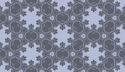 Grey monochrome simple floral pattern