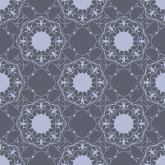 Grey monochrome simple floral pattern