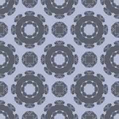 Grey monochrome simple floral pattern