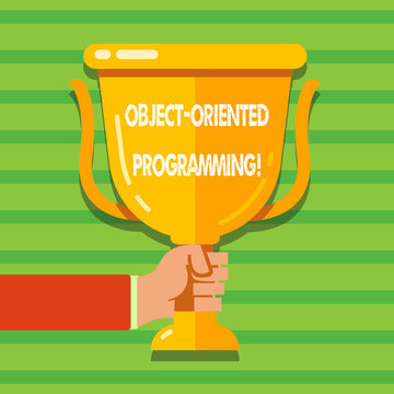 Conceptual hand writing showing Object Oriented Programming. Business photo text Language model objects rather than actions