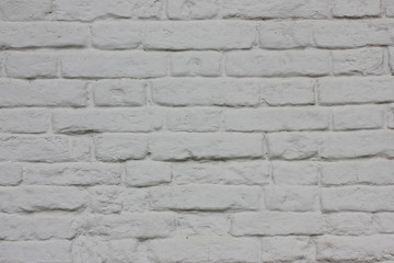 White brick wall background with stone pattern 