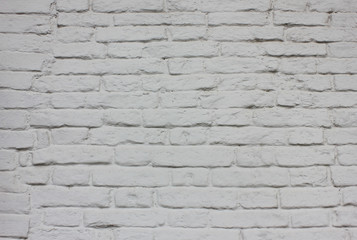 White brick wall background with stone pattern 