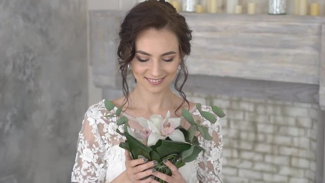 The Bride's Hand Strokes A Wedding Bouquet