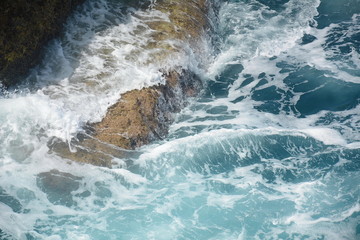 Rosh Ha Nikra. Israel. Sea waves and white rock. A unique tourist attraction located on the north-west border crossing with Lebanon