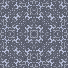 Grey monochrome floral flat pattern