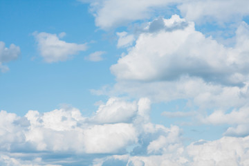 big white clouds in the blue sky