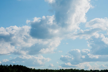 big white clouds in the blue sky