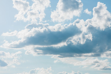 big white clouds in the blue sky