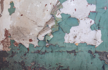 Old Weathered White Painted Cracked Wall Texture