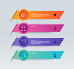 Infographics design vector and business icons with 4 options.