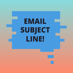Handwriting text Email Subject Line. Concept meaning introduction that identifies email or message intent Blank Color Speech Bubble in Puzzle Piece Shape photo for Presentation Ads