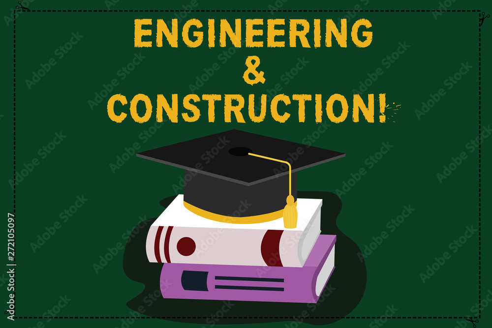 Aufkleber text sign showing engineering and construction. conceptual photo applying technical knowledge to inf