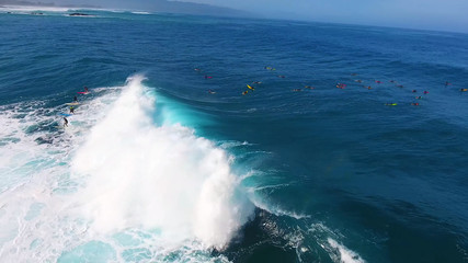 waves crashing on the rocks