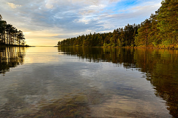 calm water and a nice sunset in Sweden