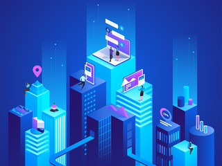 Isometric concept virtual and augmented reality