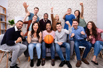 Group Of Friends Watching Sports Together