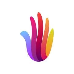 creative and colorful hand/palm logo design inspiration