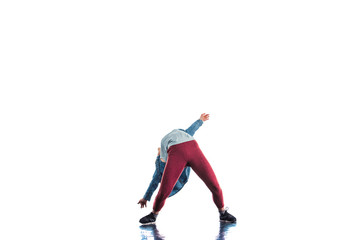 Girl having aerobic performance