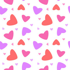 seamless pattern with cute hearts