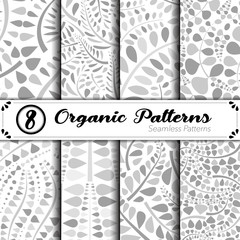 Seamless vector pattern set. Organic background. オーガニック背景のベクターパターンセット