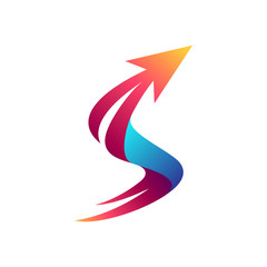 initial/letter s logo design with arrow/arrowhead