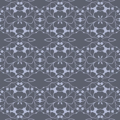Grey monochrome floral flat pattern
