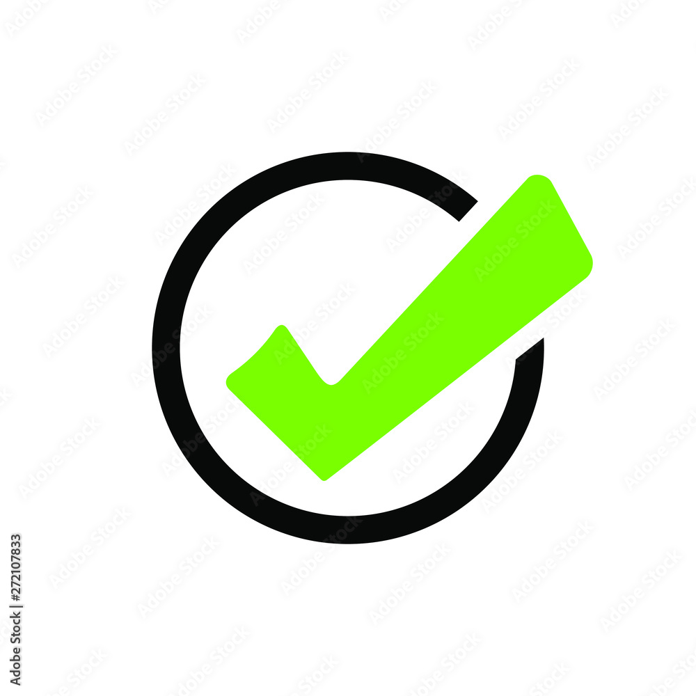Poster check list button icon. check icon vector. check mark icon. ok icon.
