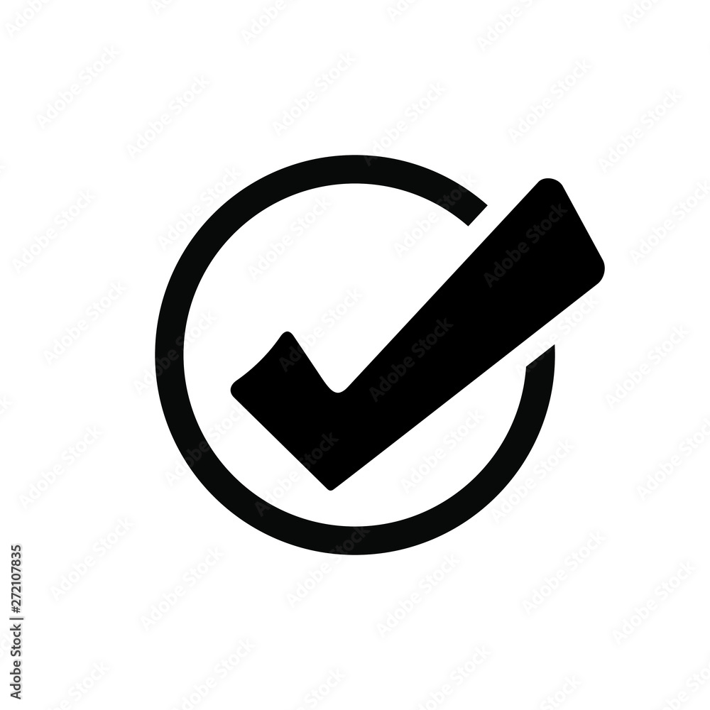 Poster check list button icon. check icon vector. check mark icon. ok icon.