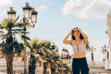 Girl ready for roller skating