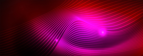 Fototapeta na wymiar Shiny neon lines techno magic futuristic background, magic energy space light concept, abstract background wallpaper design