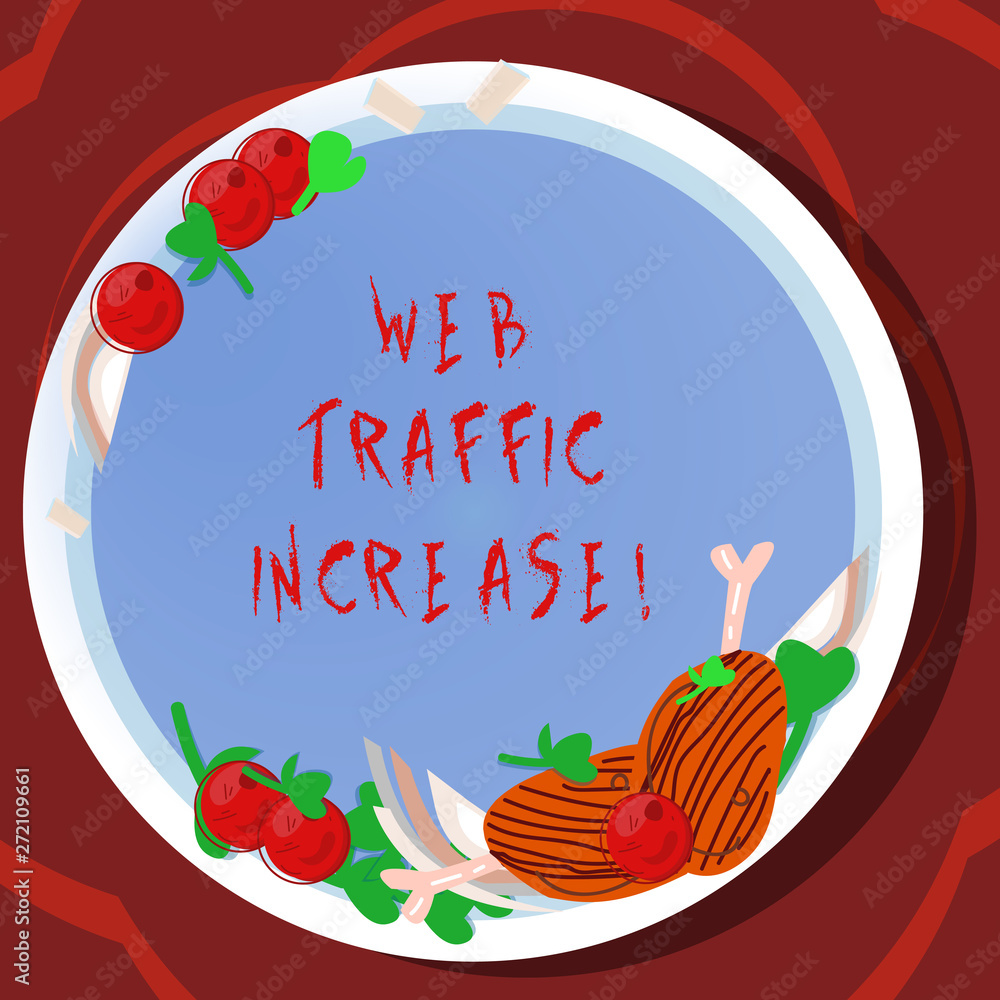 Poster conceptual hand writing showing web traffic increase. business photo showcasing growth of the amount