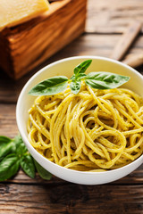 ligurian spaghetti with basil