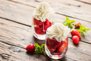 Strawberry with whipped cream