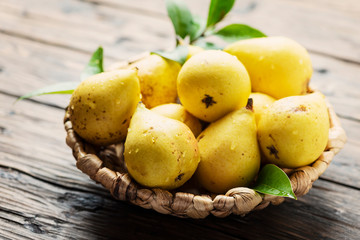 Fresh sweet yelow pears